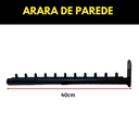 Ver imagem 3 de Arara Rt 40cm Cabideiro de Parede para Roupas 10 Cabides Aço Reforçado Preto