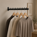 Ver imagem 2 de Arara Rt 40cm Cabideiro de Parede para Roupas 10 Cabides Aço Reforçado Preto