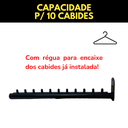 Ver imagem 6 de Arara Rt 40cm Cabideiro de Parede para Roupas 10 Cabides Aço Reforçado Preto