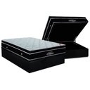 Ver imagem 1 de Conjunto Box Baú Casal: Colchão Espuma Ortobom Superpocket Elegant + Base Crc Suede Black(138x188)