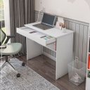 Ver imagem 4 de Mesa de Escritório Escrivaninha com 1 Gaveta para Estudo e Trabalho - Jm3 Móveis:branco
