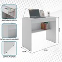 Ver imagem 3 de Mesa de Escritório Escrivaninha com 1 Gaveta para Estudo e Trabalho - Jm3 Móveis:branco