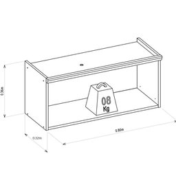 Armário Aéreo Simples 80cm Selene Linea Brasil - 4
