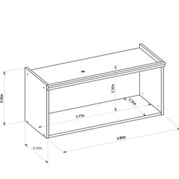 Armário Aéreo Simples 80cm Selene Linea Brasil - 5