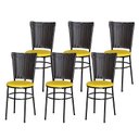 Ver imagem 1 de 6 Cadeiras para Mesa Preta Hawai Marrom:amarelo