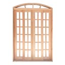 Ver imagem 2 de Porta Balcão de Correr de Madeira Padrão Cedro Quadriculada em Arco Bat.14 Cm-2.35(a)x1.60(l)