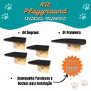 Ver imagem 2 de Kit com Prateleira e 04 Degraus Pet Gatos Escada Playground