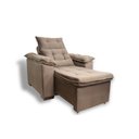 Ver imagem 1 de Poltrona Luxo Sofá Cama Bélgica Retrátil e Reclinável Veludo:102 Bege