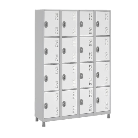 Armário Roupeiro Aço 16 Portas 191×130×41cm Volume C/ Tranca Cor:branco