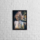 Ver imagem 1 de Quadro Artístico Colar Guia Umbanda 33x24cm - com vidro:Madeira branca