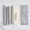 Ver imagem 5 de Mop Duplo Esfregao Vertical Multiuso Lava Seca Rodo Magico Vassoura Flat Balde Limpeza de Piso Refil