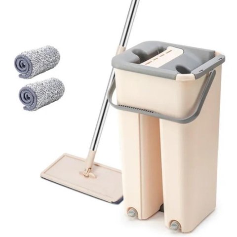 Mop Duplo Esfregao Vertical Multiuso Lava Seca Rodo Magico Vassoura Flat Balde Limpeza de Piso Refil