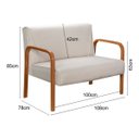 Ver imagem 6 de Kit Namoradeira + Poltrona Anita Decoração Recepção Sala Escritório - Linho Bege