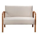 Ver imagem 3 de Kit Namoradeira + Poltrona Anita Decoração Recepção Sala Escritório - Linho Bege