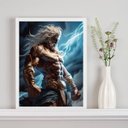 Ver imagem 2 de Quadro Decorativo Zeus- Deus Grego do Céu 45x34cm - com Vidro:madeira Preta