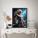Ver imagem 1 de Quadro Decorativo Zeus- Deus Grego do Céu 45x34cm - com Vidro:madeira Preta