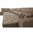 Ver imagem 5 de Sofá de Canto 4.80x2.36m Retrátil e Reclinável com Molas Cama inBox Platinum Esquerdo Suede Bege