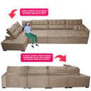 Ver imagem 4 de Sofá de Canto 4.80x2.36m Retrátil e Reclinável com Molas Cama inBox Platinum Esquerdo Suede Bege