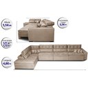 Ver imagem 2 de Sofá de Canto 4.80x2.36m Retrátil e Reclinável com Molas Cama inBox Platinum Esquerdo Suede Bege