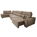 Ver imagem 7 de Sofá de Canto 4.80x2.36m Retrátil e Reclinável com Molas Cama inBox Platinum Esquerdo Suede Bege