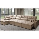 Ver imagem 1 de Sofá de Canto 4.80x2.36m Retrátil e Reclinável com Molas Cama inBox Platinum Esquerdo Suede Bege