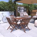 Ver imagem 2 de Conjunto Mesa e 4 Cadeiras Dobráveis Artek com Furo Ombrelone