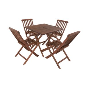 Conjunto Mesa e 4 Cadeiras Dobráveis Artek com Furo Ombrelone