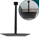 Ver imagem 1 de Ducha Quadrada Black Inox Chuveiro Preto Teto 25cm Chuveirão