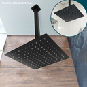 Ver imagem 2 de Ducha Quadrada Black Inox Chuveiro Preto Teto 25cm Chuveirão