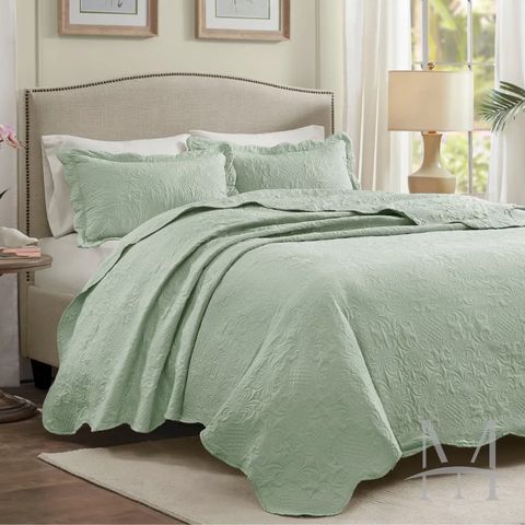 Kit Colcha King Cristal Adomes 3 Peças Verde Oliva