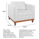 Ver imagem 5 de Kit Sofá 3 Lugares e 2 Poltronas Europa 180 cm Estilo Conforto e Elegância Suede - Doce Sonho