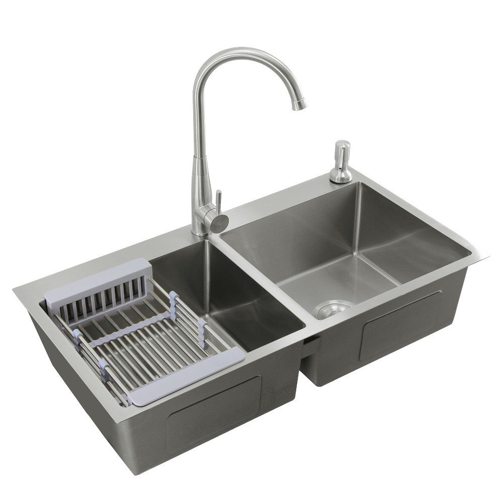 Cuba Dupla Gourmet Aço 304 Nano Silver 85X45cm Guimmis.casa