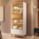 Ver imagem 3 de Cristaleira Lumina Off White Cinamomo com Buffet Murano Cinamomo - Hb Móveis