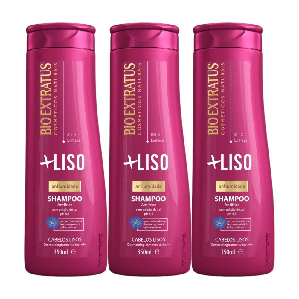 Kit 3 Shampoo Mais Liso 350ml Bioextratus 13798 - 1