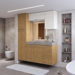 Conjunto para Banheiro Kappesberg Suprema 4 Peças Freijó 170cm - 1