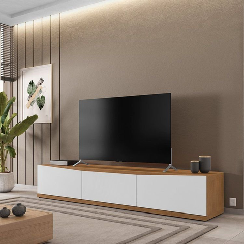 Rack Eros 180 cm Cor:Cedro/Branco