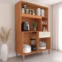 Ver mais imagens de Cozinha 90cm 4 Portas 1 Gaveta com Nichos Yescasa Bege/Cinamomo/Off White