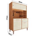 Ver imagem 3 de Cozinha 90cm 4 Portas 1 Gaveta com Nichos Yescasa Bege/Cinamomo/Off White