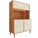 Ver imagem 2 de Cozinha 90cm 4 Portas 1 Gaveta com Nichos Yescasa Bege/Cinamomo/Off White