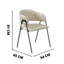 Ver imagem 2 de Conjunto 4 Cadeiras Veneza Aço Carbono Estofado Sintético Marfim C&m Decor