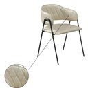 Ver imagem 3 de Conjunto 4 Cadeiras Veneza Aço Carbono Estofado Sintético Marfim C&m Decor
