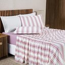 Ver imagem 4 de Jogo Lençol Casal 4 Peças 100% Algodão Malha Penteada Marin:Rosê