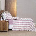 Ver imagem 3 de Jogo Lençol Casal 4 Peças 100% Algodão Malha Penteada Marin:Rosê