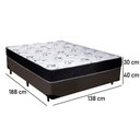 Ver imagem 4 de Cama Box Casal + Colchão Espuma D33 com EPS Acolchões Sintético 70x138x188:Marrom