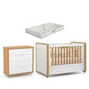 Ver imagem 1 de Berço Americano com Capitonê New Boucle e Cômoda Gaveteiro Infantil Tutto New Freijó Branco Acetinad