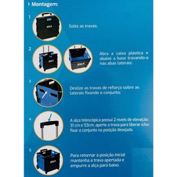 Carrinho Compras Caixa Organizadora Dobrável com Rodas Kala:azul - 2