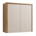 Ver imagem 2 de Armário Aéreo para Cozinha 80cm 2 Portas MDF Nobre Bege/Cinamomo/Off White