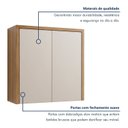 Ver imagem 7 de Armário Aéreo para Cozinha 80cm 2 Portas MDF Nobre Bege/Cinamomo/Off White