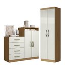 Ver imagem 1 de Cômoda Sapateira Londres 2004142 e Armário Multiuso New 2000192 Atacama Off White - Aramóveis