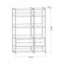 Ver imagem 2 de Conjunto De Estante P/ Livro Olivar 10 Prateleiras Abertos 143cm - Off White - Cor: Off White